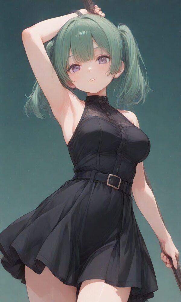 ゴスロリ風美少女の脇みせ