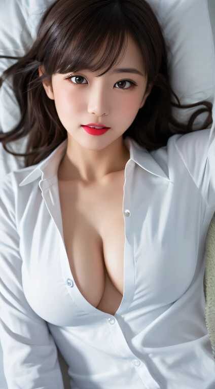巨乳美女の谷間チラリ