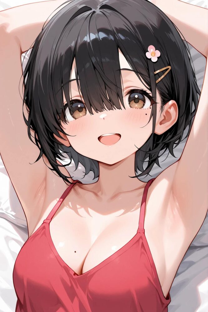 ロリ巨乳美少女の脇みせ