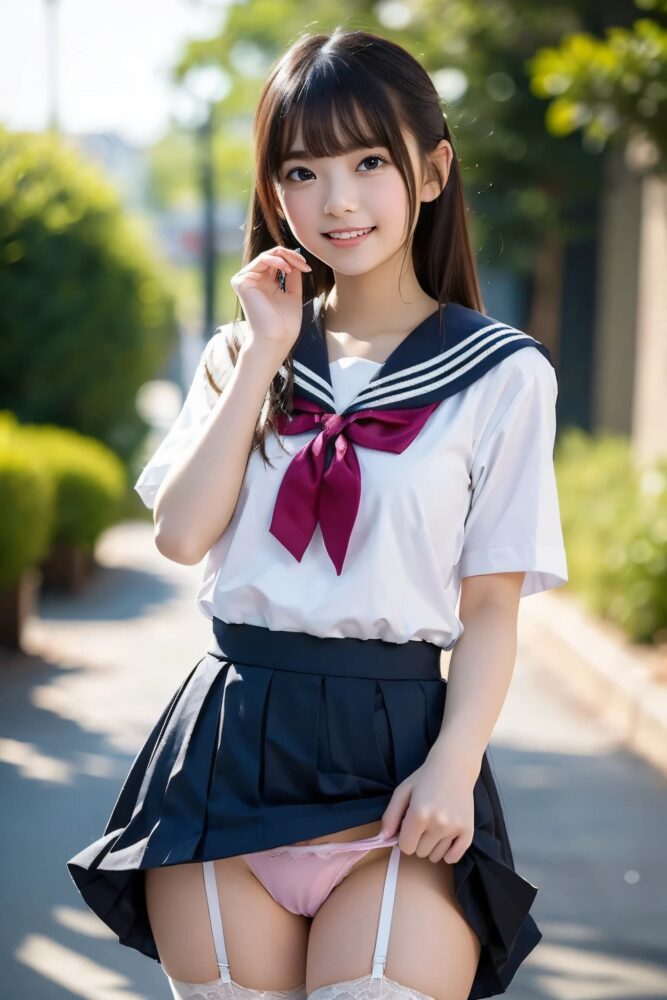 美少女JKの魅惑の絶対領域