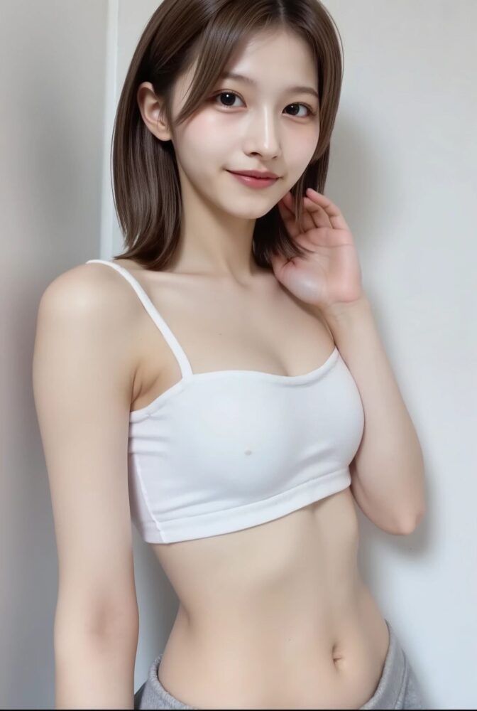 スレンダー美女の綺麗なおヘソ